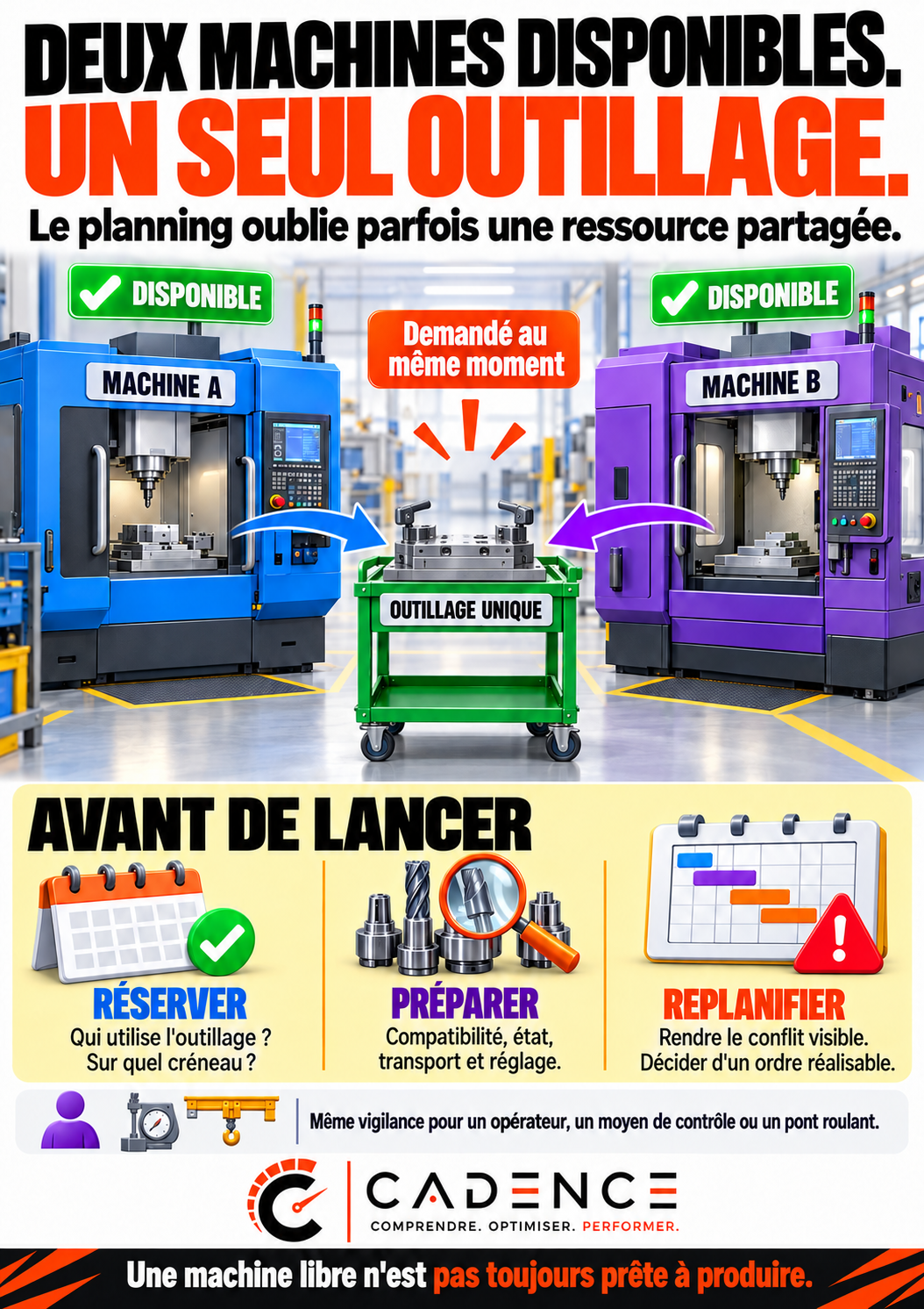 Deux machines disponibles, un seul outillage